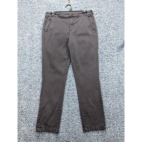 Chino Anthropologie Khaki Pants Womens 29 Relaxed Fit Straight Leg Work Gray - Picture 1 of 11